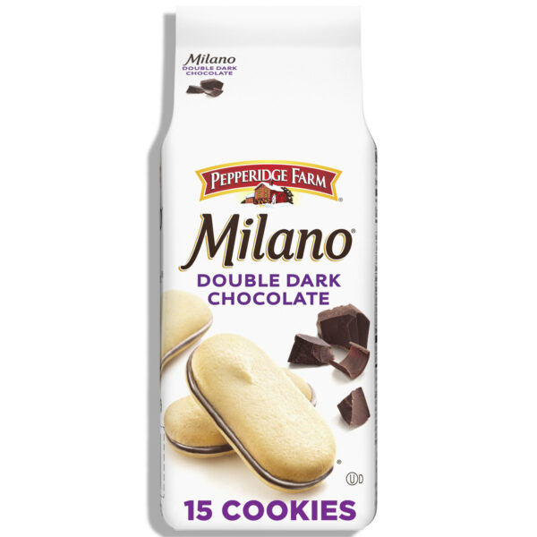 Pepperidge Farm Milano Double Dark Chocolate Cookies, 7.5 oz Bag (15 Cookies)